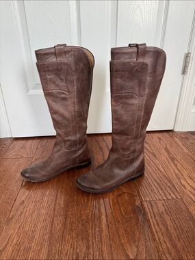 Frye Paige Brown Leather Knee-High Boots